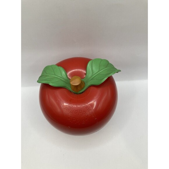 Vintage 1972 Fisher Price Happy Apple w/ Short Stem, Roly Poly Chime Toy Works - Picture 4 of 7
